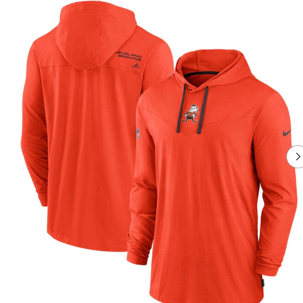 Nike Orange Cleveland Browns Long Sleeve Hoodie Tee